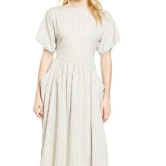 JAMES PERSE Stripe Midi Dress Size 4 - Picture 1 of 4